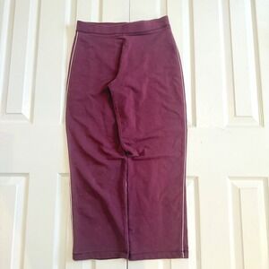 LL Bean Womens Medium Petite Burgundy Cropped Sweatpants Joggers